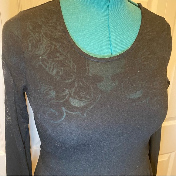 NWOT French Connection Stretch Black Long Sleeve Skater Dress Size 10 - Picture 10 of 16